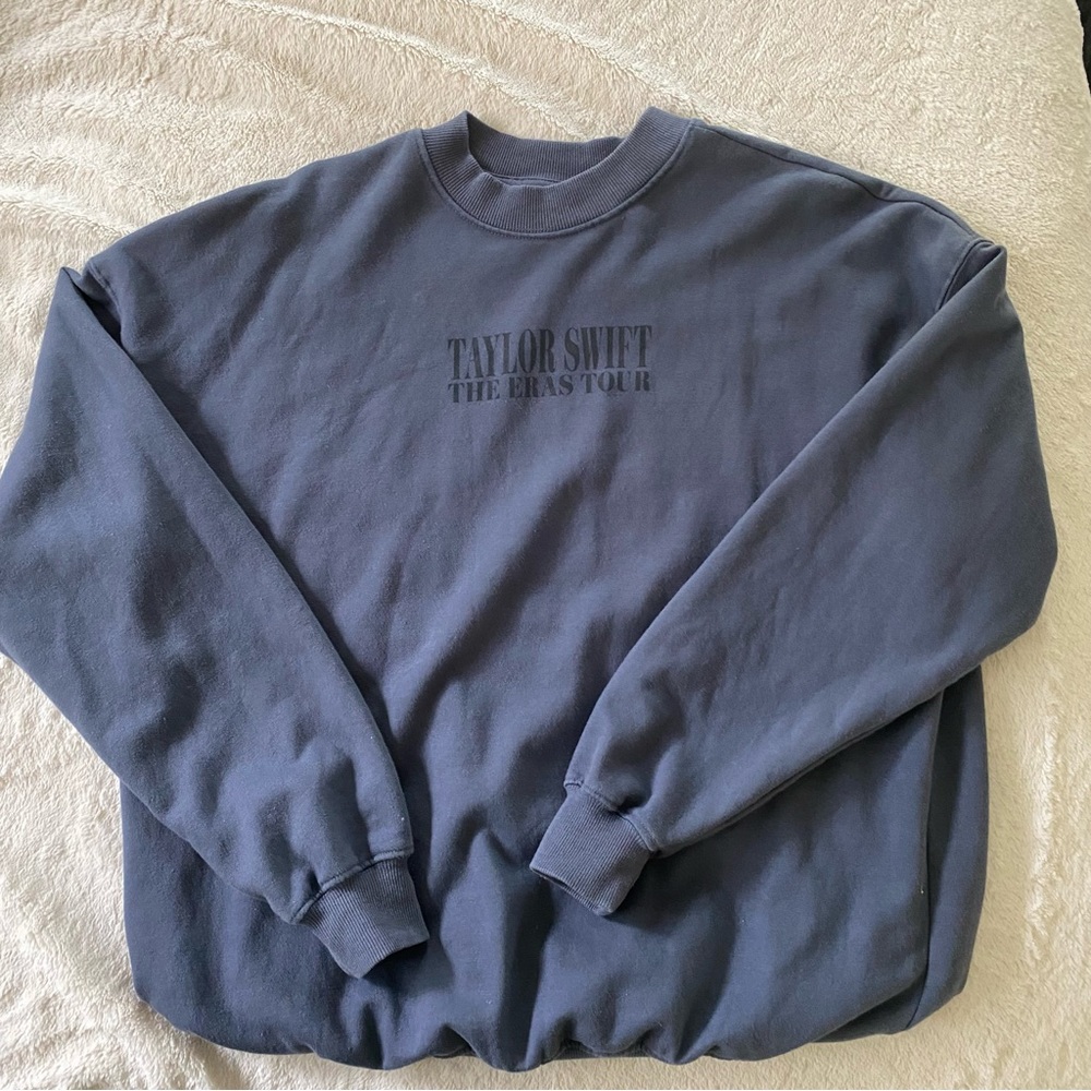 Taylor Swift The Eras Tour Oversized Blue Crewneck Sweatshirt